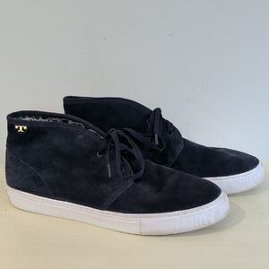 Tory Burch Navy Blue Suede High Top Sneakers Size 10.5